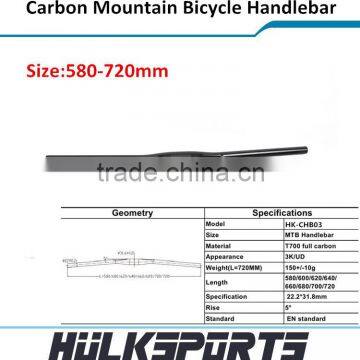 Wholesale T700 full carbon mountain bicycle thill MTB bike 580-720mm mtb carbon handlebar