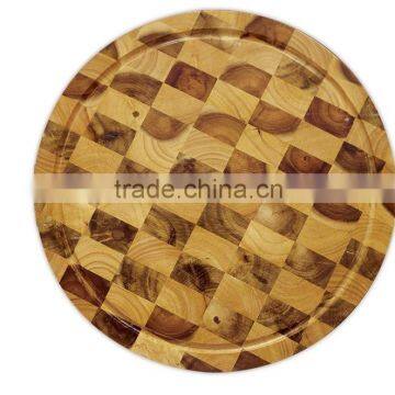 High quality best selling eco friendly Round Natural Rubberwood Cutting Board from Viet Nam