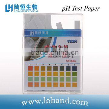 water pH test paper with flat box