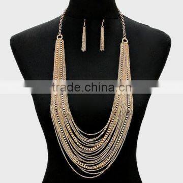 Mixed Chain Bold Statement Necklace, Chunky Chain Pop Necklace