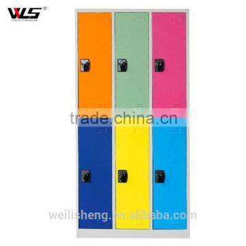 Colorful 6 door cabinet for clothing,verify locker factory steel locker