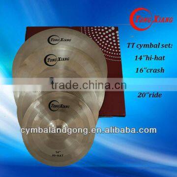 TT cymbal set:14"hi-hat 16"crash 18"ride 20"ride