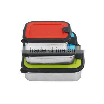 Caitang Factory Stainless Steel 3pcs Set Food Storage Containers Lunch Box photo-3