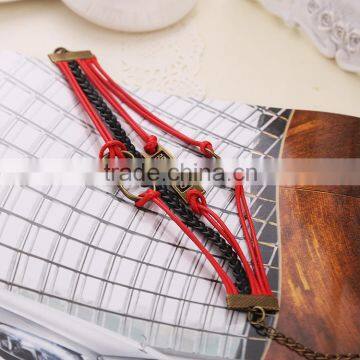 Fashion Accessories Jewelry Gift Retro Infinity Leather Weaving Red Leather Rope Bracelet For Women photo-2
