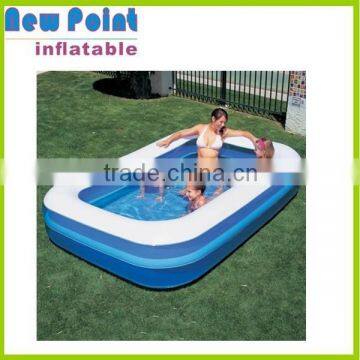 Mini blue cartoon inflatable round swimming pool toy for fun,inflatable kids pool,outdoor pool