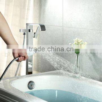 China Factory Manufacture Stand On Floor Movably Square Body Brass Spa Faucet