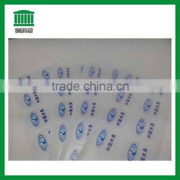 Manufacturer custom white PVC Logo label stickers