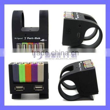 High Speed USB2.0 USB3.0 Colorful 7 Port Hub With Clip Folding Hubs