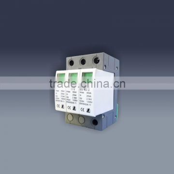 40KA 3 poles Din Rail Surge Protection Lightning Arrester