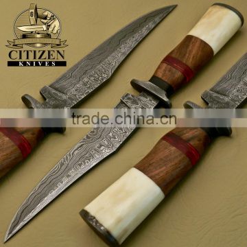 CITIZEN KNIVES, BEAUTIFUL CUSTOM HAND MADE DAMASCUS STEEL HUNTING KNIFE