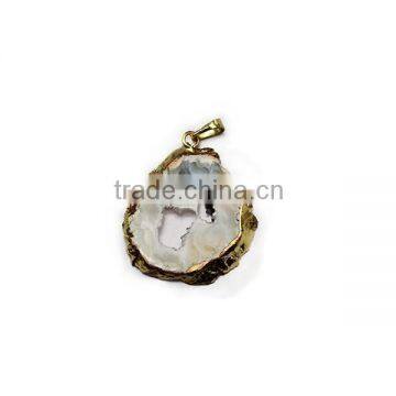 Pendant, PTP-A171 Natural Precious Gem Stone Agate Gold Pendant Necklace, Fashion Pendant Jewelry Wholesale photo-3