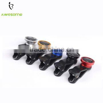 Universal Wide Angle Macro Fish Eye Mobile Phone Camera Lens 3 in 1