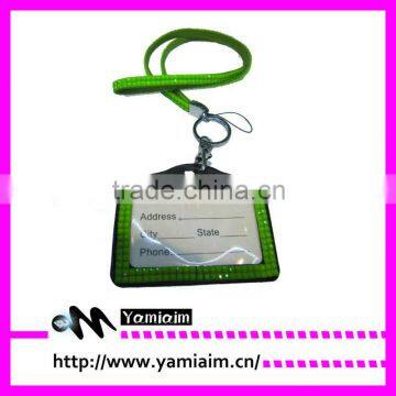 Crystal lanyard with id badge holder