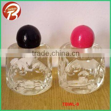 2013 custom made E-liquid 30ml dice shape glass bottle with screw neck electronic cigarette glass bottle TBWL-9
