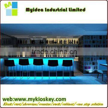 White Glass Modern Reception Counter Led Light Bar Counter photo-3