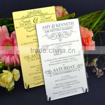 Personalised Mirror Acrylic Wedding Invitations, Birthday Gift With Envelop                        
                                                Quality Choice