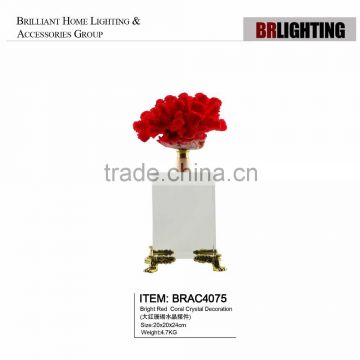 bright red coral crystal table desk decorations