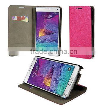 2014 new arrival billfold flip leather cover for samsung galaxy note 4