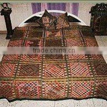 INDIAN BED COVER BEDSPREAD EMBROIDERED THROW India Ethnic