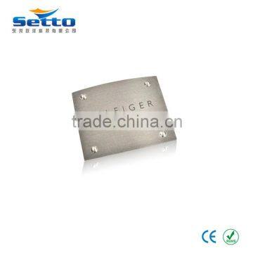 Custom engraved metal tags for road signs