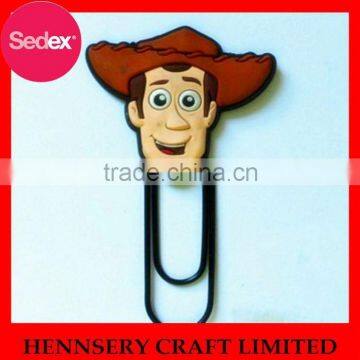 Smile face PVC bookmark and child paper clip