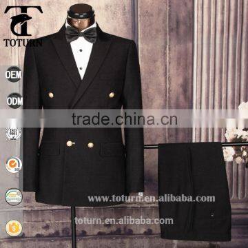 custom made hand work frock double breasted 100wool fabric brand three colors black royal navy blue 2 piece work party mans suit