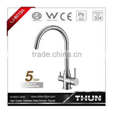 Stainless steel 3 way kitchen faucet with filtered purified water