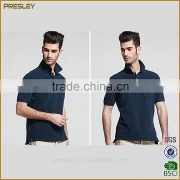 Fashion Style Short Sleeve Loose Plain Dyed Polo Shirt 100% Cotton Mens