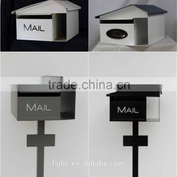 Foshan JHC-1056 Post Mounted Metal Unique Design Mailbox/Decorative Letterbox/Durable Postbox/Suggestion Box With Four Style