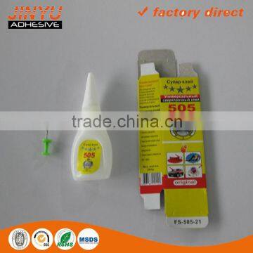 Jinyu Factory Price Wholesale Strong Adhesive High Viscosity Quick Dry Plastic Bottle 5g Super Glue 505 photo-2