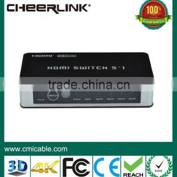 2015 trendy hdmi switch 5x1 1.4v 3d