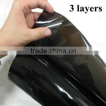 Black Static Cling Removable PVC 3 Layers Car Protection Window Film