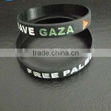 Bigger orders and lower price Palestine silicone custom wrist bands ----- DH 16997