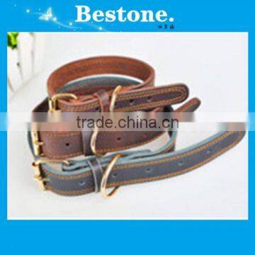 2014 Fashionable Pure Cowhide Pet Collars/pet collar making supplies