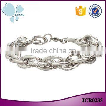 Kindy jewelry JCB0235 latest design natural color stainless steel bracelet hand chain for men                        
                                                                                Supplier's Choice