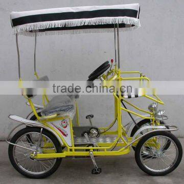 YELLOW SURREY BIKE QUADRICYCLE