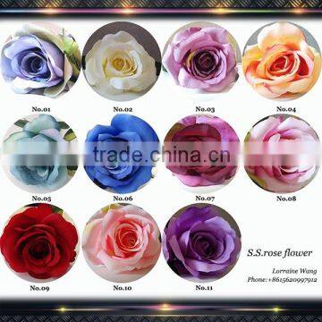 S.S.-wholesale artificial silk rose flower head