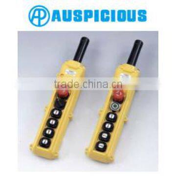 HS831 Hoist Waterproof Push Button Pendant Switch with Emergency Stop & 2 Position Selector Single Speed