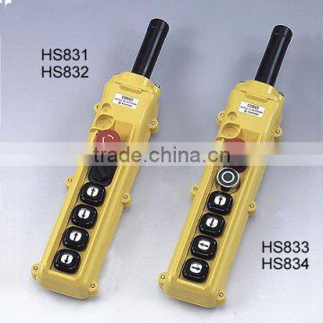 HS831 Hoist Waterproof Push Button Pendant Switch With Emergency Stop & 2 Position Selector Single Speed photo-2