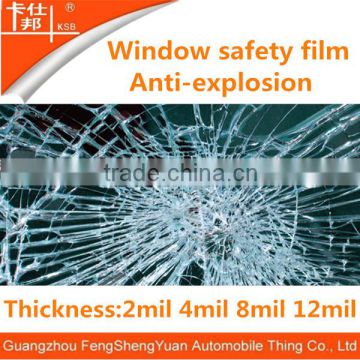 High Clear good quality 4,8,12mil safety film, explosion proof film protective film