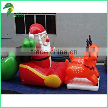 Festival So Lovely Decoration Design Inflatable Santa Claus Deer Trailer