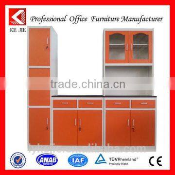 Chinese Wholesale glass sliding door kitchen cabinet kitchen stain steel cabinet