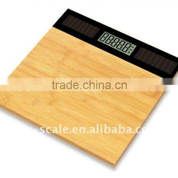 solar scale bathroom scale with solar personal scale 150kg eco-friendly body weight tracker with bamboo platform body scale