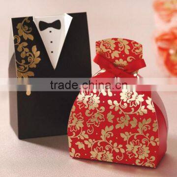 European style female and male candy box/ butterfly ribbon favor box/wedding box