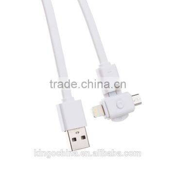 Best Selling 2 in 1 usb cable data transfer and charging cable for iphone and micro phone