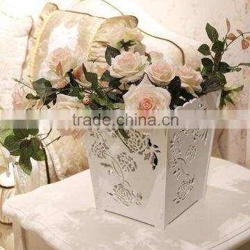 Decorative Cheap Laser Cut DIY Flower Pot With Elegant Flower Pattern photo-4
