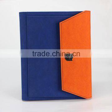 Modern three folded custom hardcover notebook pu cover