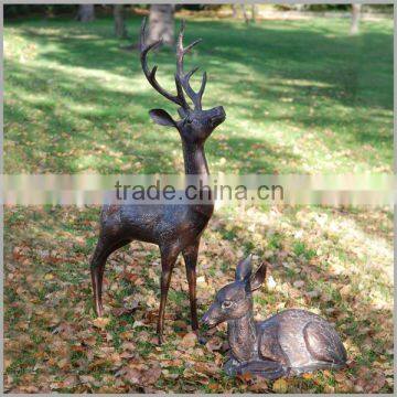 Outdoor Metal Little Bronze Deer Sculpture Statue for Decoration