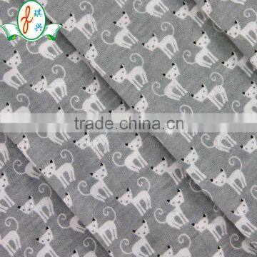 CUTE CAT printing knitted fabric for garment fabric