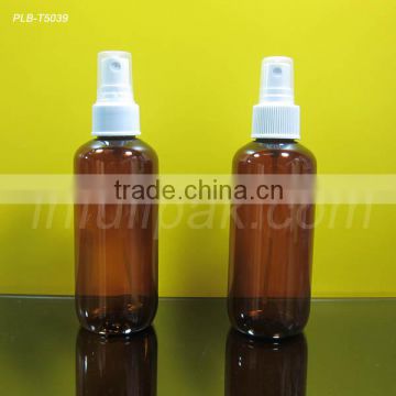 180ml/6oz Amber Boston Round Plastic Spray Bottle